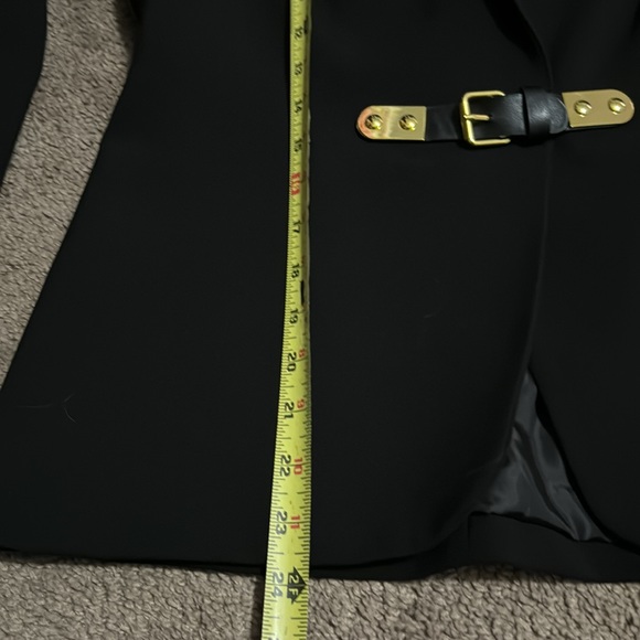 Calvin Klein Blazer-Black-Sz 4-Gold Tone Buckle Closure-Lined-EUC - Picture 15 of 16